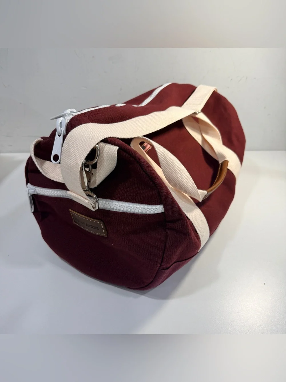 Hudson Sutler Canvas Duffel Bag MVRCS 1998 Classic Burgundy Khaki Weekender